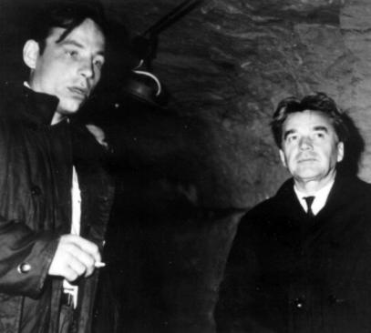 В подземной лаборатории Института м.н.с. лаборатории физики и механики мерзлых грунтов<br> С.Е.Гречищев и П.И.Мельников (1964 г.)